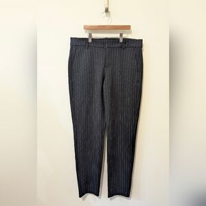 Liverpool Straight Leg Navy Pinstripe Midrise Trousers 29.5" Inseam Pants